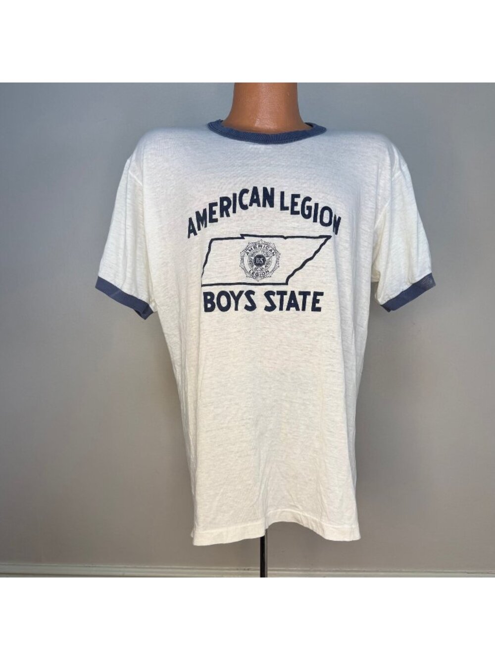 Vintage 1980s American Legion Tennessee Boys State T-Shirt, Signal Ringer Tee XL